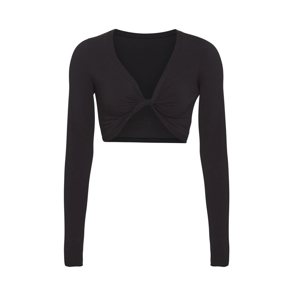 COPY - SKIMS black long sleeve twist top